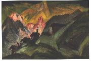 Ernst Ludwig Kirchner Stafelalp at moon light France oil painting artist
